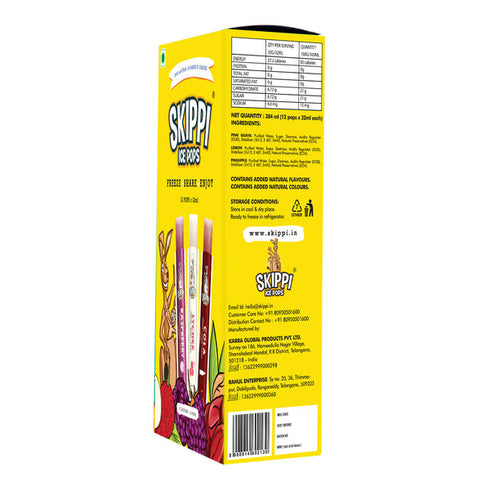 Skippi Ice Pops Cola| Lychee| Raspberry Flavor